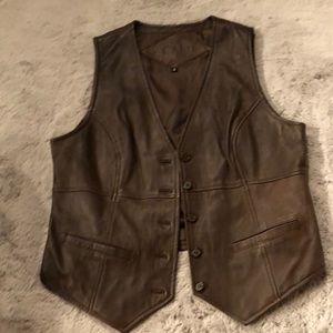 Cabi brown faux leather vest